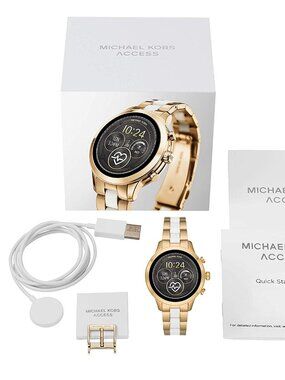 Title: Michael Kors Access Runway Smartwatch MKT5057 – Two-Tone Gold & White